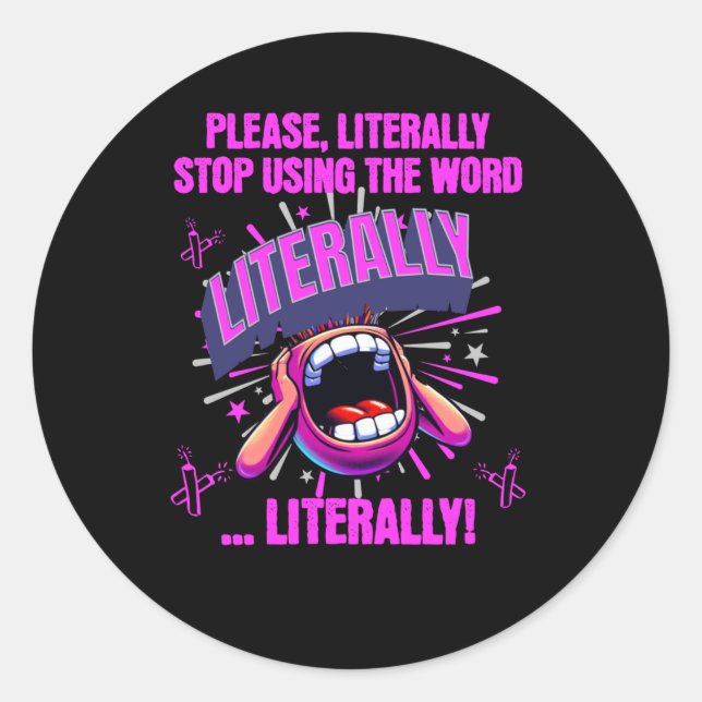 Sticker Rond S'il vous plaît (Devant)