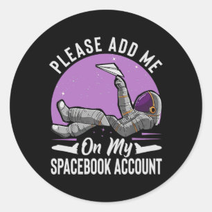 Sticker Rond S'Il Vous Plaît M'Ajouter Sur Mon Compte Spacebook