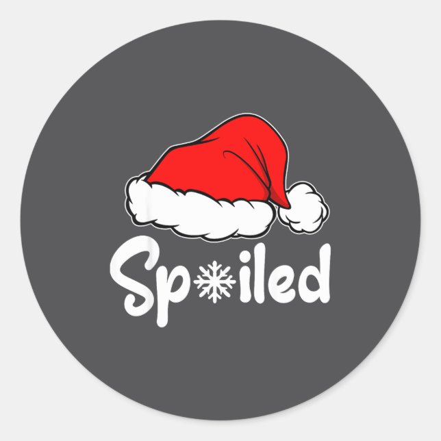 Sticker Rond Siled Broke Santa Hat Christmas Matching Pajamas  (Devant)