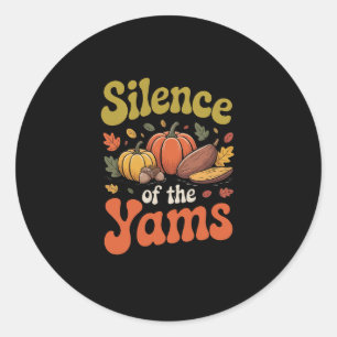 Sticker Rond Silence des ignames drôle de jeu de mots de Thanks