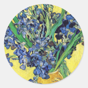 Sticker Rond Silence Life with Irises Vincent van Gogh