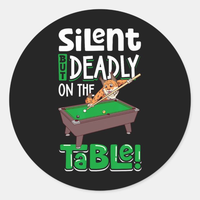 Sticker Rond Silencieux Mais Mortel - Billiards Lynx (Devant)