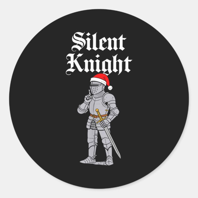 Sticker Rond Silent Santa Knight Christmas Medieval Costume Men (Devant)
