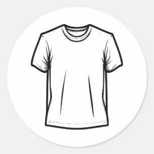 Sticker Rond Silhouette Abstraite minimaliste T Chemise