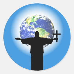 Sticker Rond Silhouette avec croix