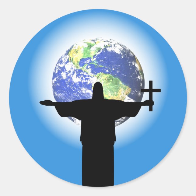 Sticker Rond Silhouette avec croix (Devant)