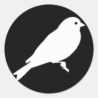 Sticker Rond Silhouette blanche américaine Goldfinch