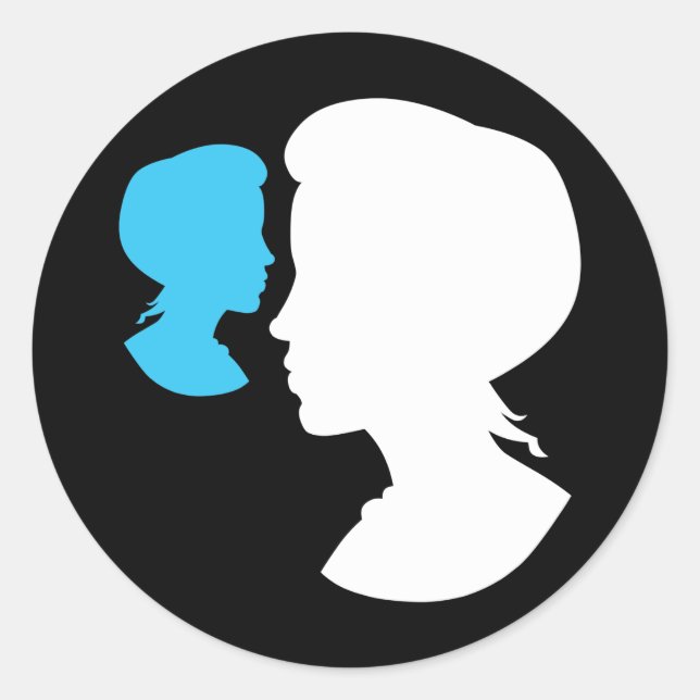 Sticker Rond Silhouette Cameo, fille victorienne (Devant)