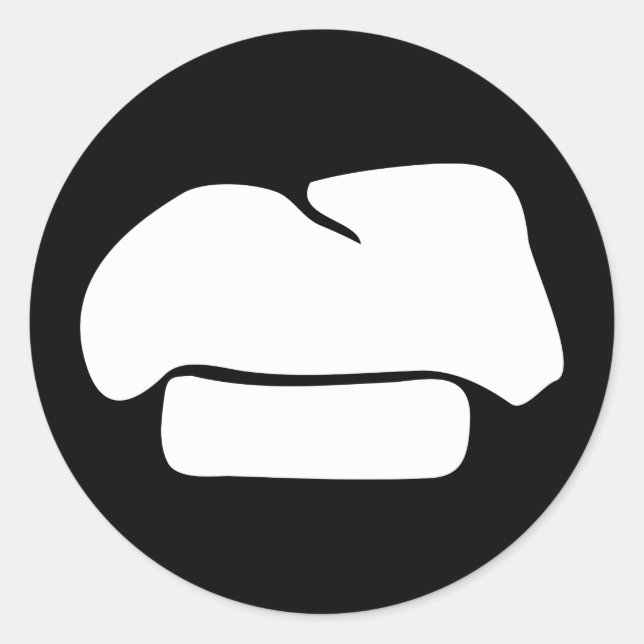 Sticker Rond silhouette casquette (Devant)