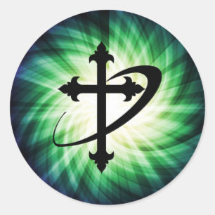 Sticker Rond Silhouette croisée ; Lumineuse