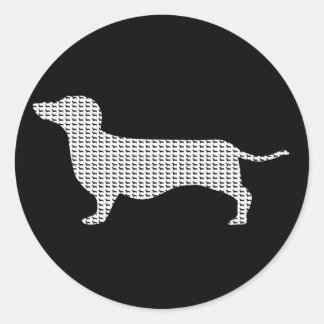Sticker Rond Silhouette Dachshund De Nombreux