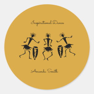 Sticker Rond Silhouette, Danse Inspirante