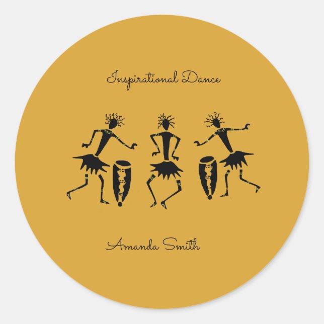 Sticker Rond Silhouette, Danse Inspirante (Devant)