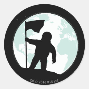 Sticker Rond Silhouette d'astronaute