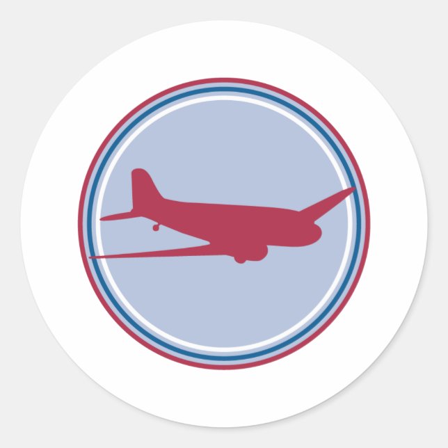 Sticker Rond silhouette d'avion (Devant)