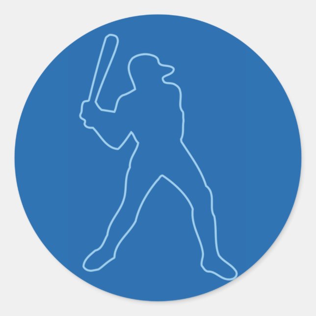 Sticker Rond silhouette de baseball (Devant)