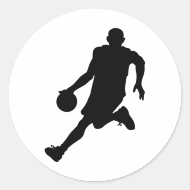 Sticker Rond Silhouette de basket (Devant)