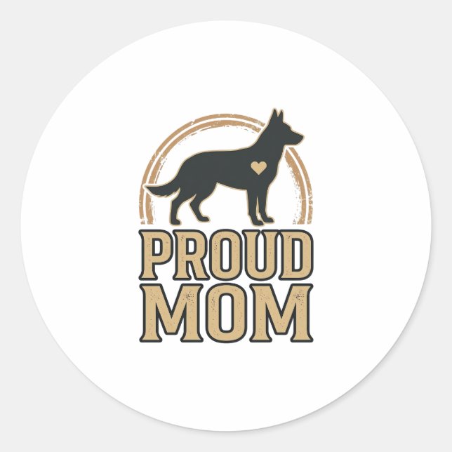 Sticker Rond Silhouette de chien de mère fière Design vectoriel (Devant)