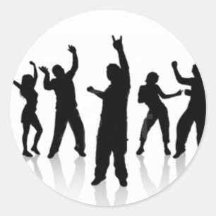 Sticker Rond Silhouette de danse