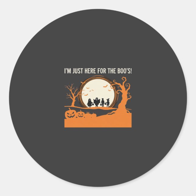 Sticker Rond Silhouette de fantôme de Halloween Boo (Devant)