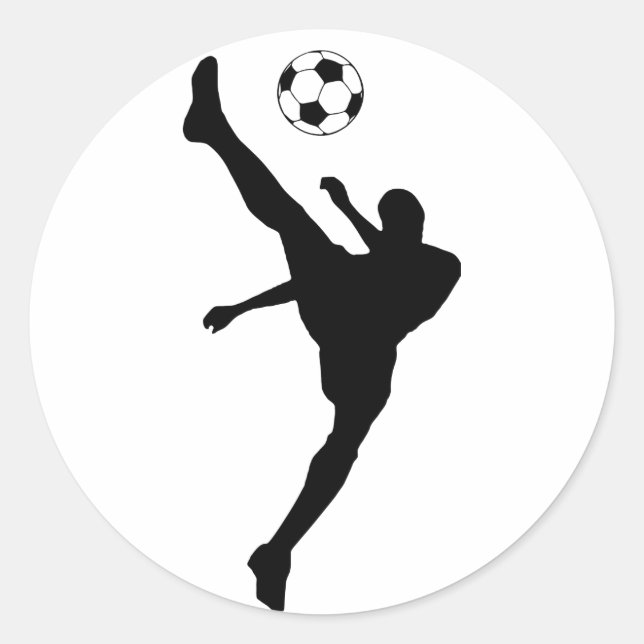 Sticker Rond silhouette de football. (Devant)