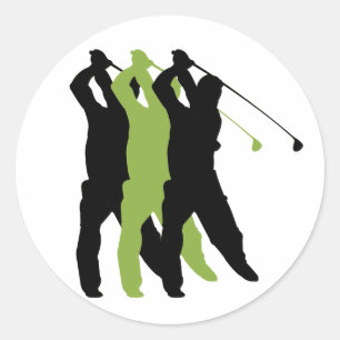 Sticker Rond Silhouette de golf