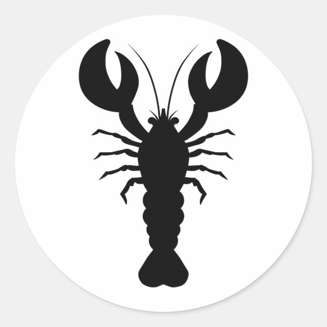 Sticker Rond Silhouette de homard (Devant)