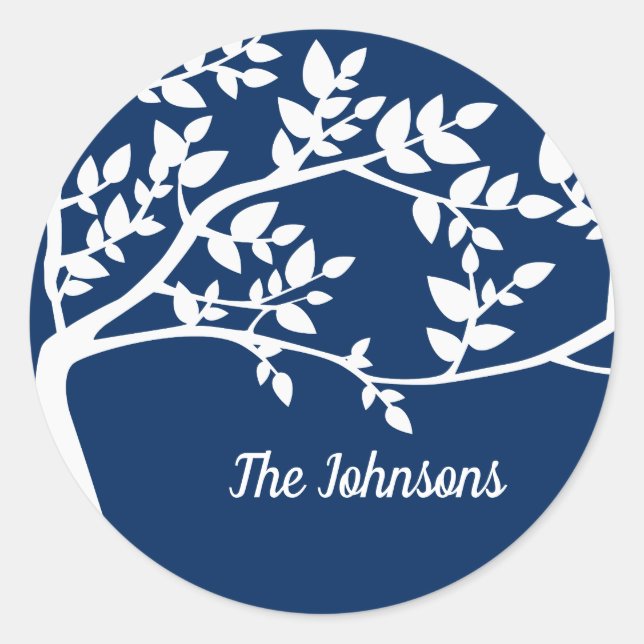 Sticker Rond Silhouette de l'arbre (Devant)