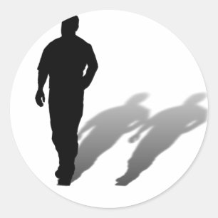 Sticker Rond Silhouette de l'homme disparu
