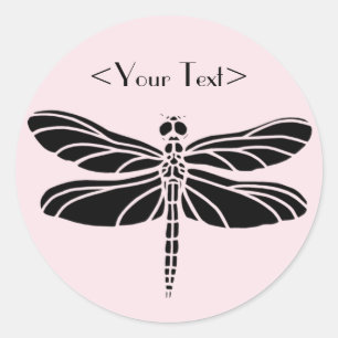 Sticker Rond Silhouette de libellule