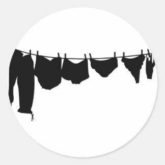 Sticker Rond Silhouette de ligne de vêtements