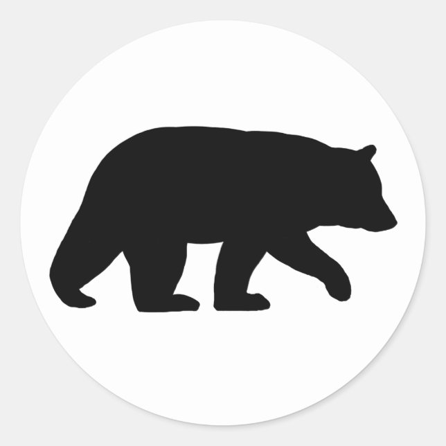 Sticker Rond Silhouette de l'ours noir | Faune animale sauvage (Devant)