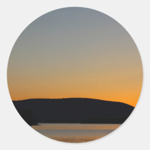 Sticker Rond Silhouette de montagne