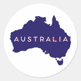 Sticker Rond Silhouette de pays de l'Australie