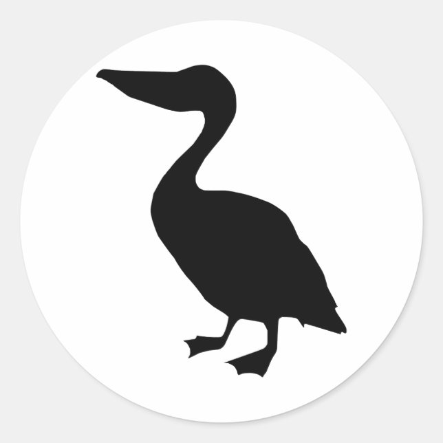 Sticker Rond Silhouette de Pélican (Devant)