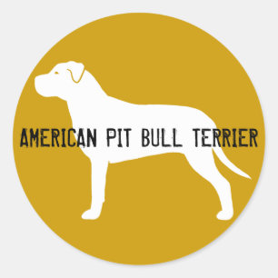 Sticker Rond Silhouette de Pit Bull