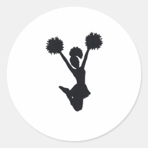 Sticker Rond Silhouette de pom-pom girl