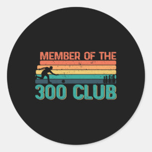 Sticker Rond Silhouette de quilleur rétro pour membre du club 3