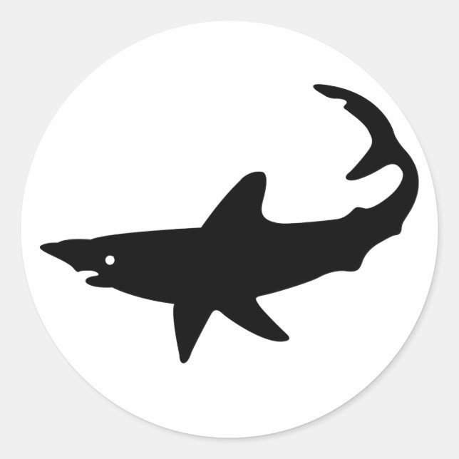 Sticker Rond Silhouette de requin (Devant)