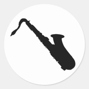 Sticker Rond Silhouette de saxophone