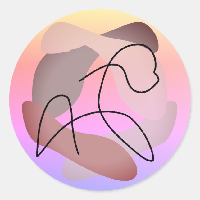 Sticker Rond Silhouette de sérénité : La beauté d'un cheval lib (Devant)