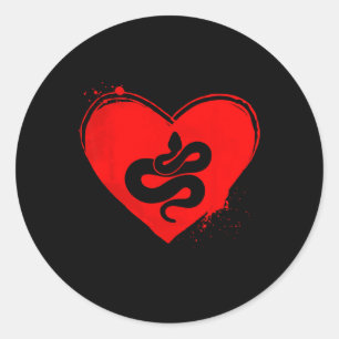 Sticker Rond Silhouette de serpent en forme de cœur pour la Sai