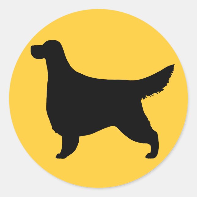 Sticker Rond Silhouette de Setter Gordon (Devant)