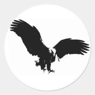 Sticker Rond Silhouette d'Eagle chauve