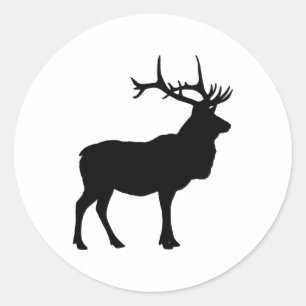 Sticker Rond Silhouette d'élan