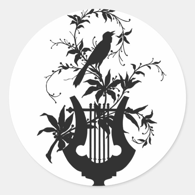 Sticker Rond Silhouette d'oiseau (Devant)