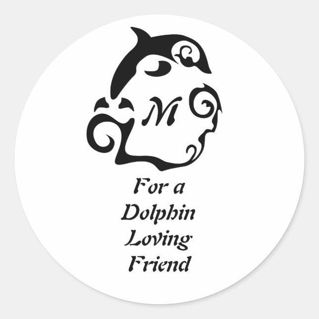 Sticker Rond Silhouette Dolphin (Devant)