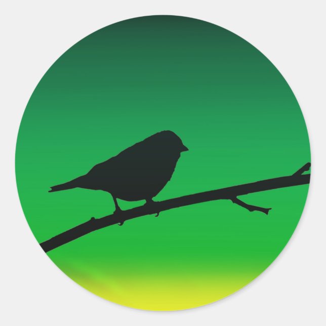 Sticker Rond Silhouette Du Bruant Sur Le Limonène (Devant)