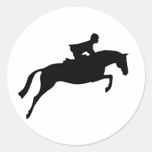 Sticker Rond Silhouette du cavalier