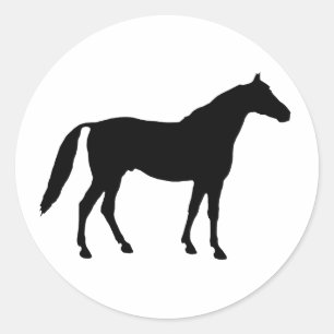 Sticker Rond Silhouette du cheval